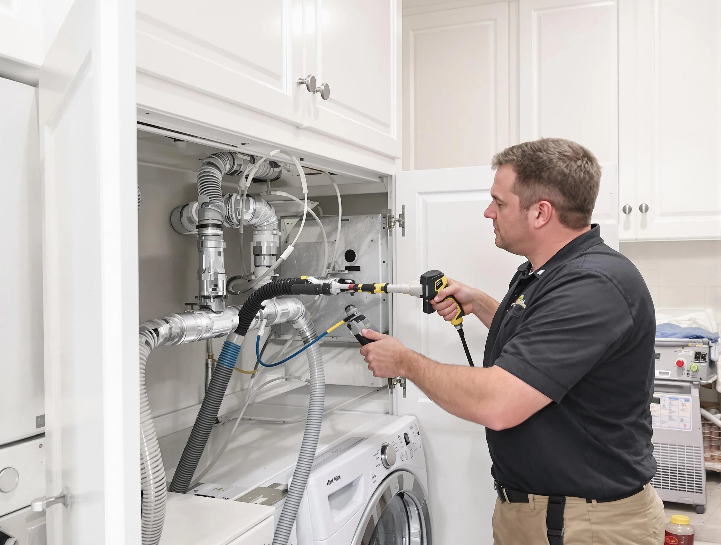 Lilburn Dryer Vent Cleaning professional removing severe blockage from a clogged dryer vent in Lilburn